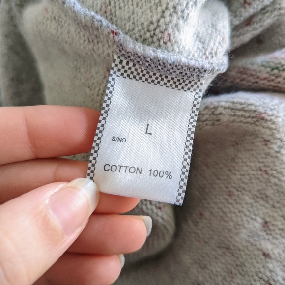 NONNATIVE Men's Gray Green Red 100% Cotton Knit Japanese Crewneck Sweater - Picture 12 of 14